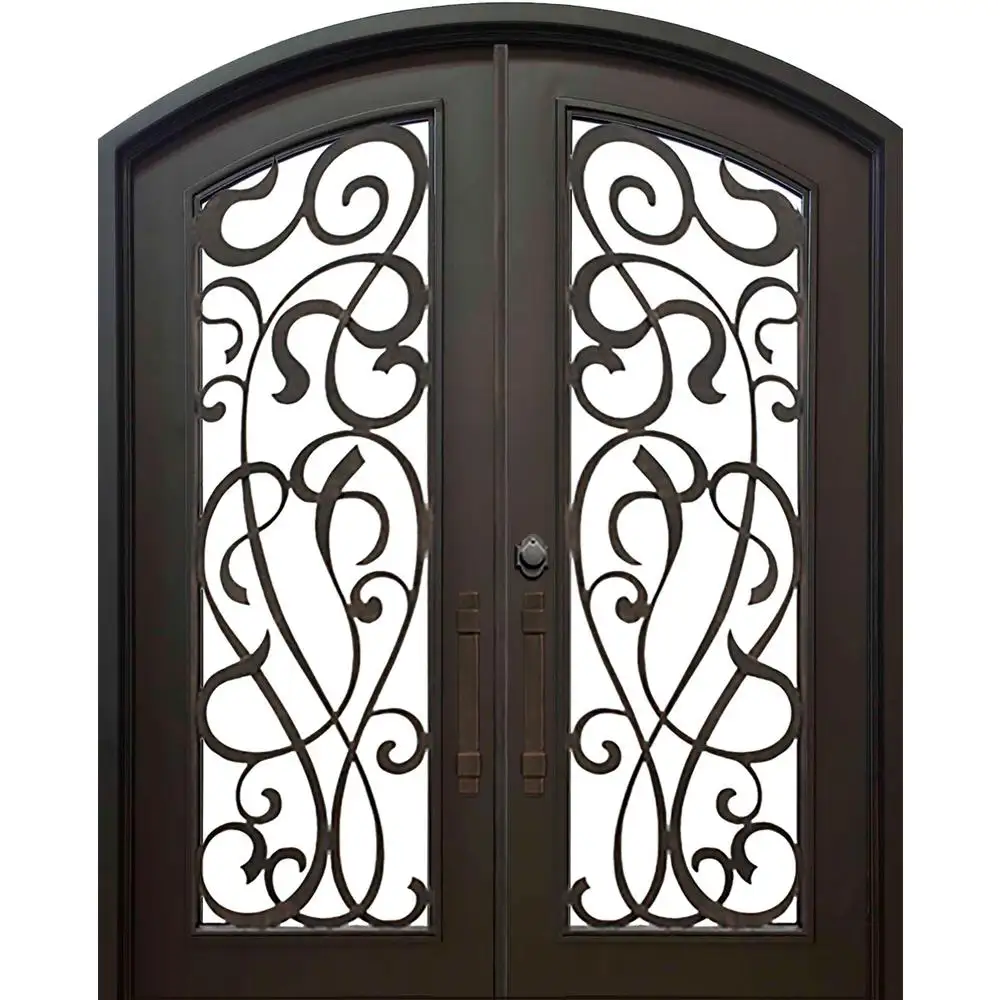 Wrought Ironแก้วแผงประตูประตูGrill Design