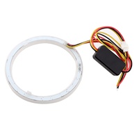 Anneaux halo LED en coton à double couleur, lumière douce, 60 mm, 80 mm, 120 mm, blanc et jaune, LED Angel Eyes