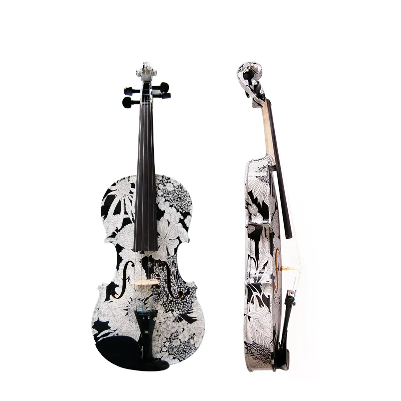 kinglos colorful black and white accessories 4/4 high glade for kids old wood violin