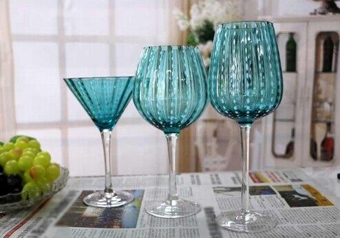 Haonai cheap wholesale glasses bulk crystal colored stemmed wine glass