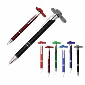 Plunger action aluninim spinner ball pen in USA Patent Pending for promotion office gifts
