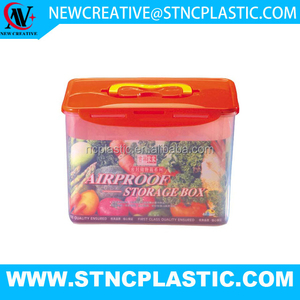 Plastic Clear Orange Vegetable Nuts Container Hermetic Handle Storage <strong>Infor</strong> - Product Image 3