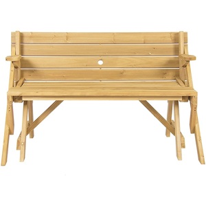 Wood Patio 2 in 1 <strong>Outdoor</strong> Interchangeable Picnic <strong>Table</strong> <strong>and</strong> <strong>Bench</strong> <strong>Set</strong> - Product Image 2