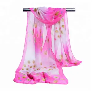 fashion dandelion printing scarf chiffon material small summer silk scarf oblong silk scarf