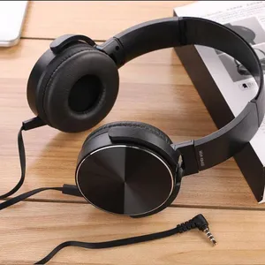 חדש באיכות גבוהה סיטונאי מתכת T-450 Wired אוזניות בס אוזניות סטריאו קול אוזניות ספורט אוזניות עם מיקרופון