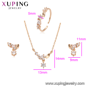 64507 Joyería de Oro de la Ciudad de <span class=keywords><strong>Xuping</strong></span>, Compra en Línea, Elegante Juego de Joyería de Tres Piezas de Oro de 18k para Mujer - Product Image 2