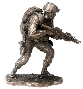 Statue de <span class=keywords><strong>soldat</strong></span> en bronze et résine, artisanale, sur commande, sculptée, figurine militaire JE-011 - Product Image 1