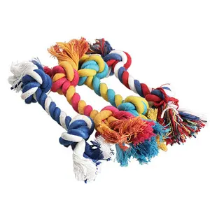 FY fashion Pets dogs pet supplies Pet Dog Puppy Cotton Chew Knot Toy Durable Braided Bone Rope Funny dog bit the rope Tool