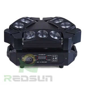 9x3W RGBDMX512サウンドコントロール自動回転ミニトライアングルスパイダーランプビームステージライトディスコKTVクラブパーティー用