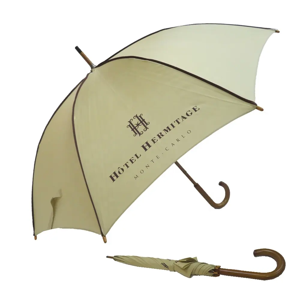23 polegadas Alto grau leve de madeira reta guarda-chuva de casamento corporação guarda-chuva