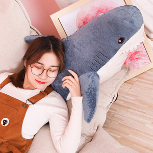 주문을 받아서 만들어진 다채로운 해양 동물 거대한 이빨 상어 부드러운 잠자는 베개 쿠션 상어 인형 봉제 장난감 - Product Image 4