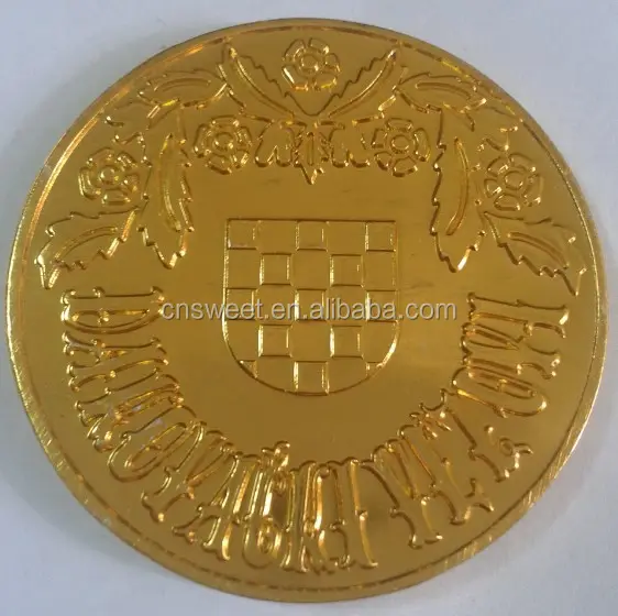 عملة معدنية من الألومنيوم مزودة بشعار مخصص ذهبي مطلي بالكهرباء