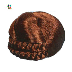Estensioni sintetiche dei capelli della <span class=keywords><strong>Clip</strong></span> del panino Scrunchy della cupola di colore marrone HPC-1419 - Product Image 1