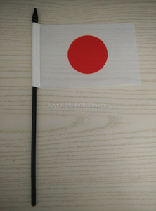 Barato poliéster japonés mano ondeando bandera 6 \ "x 9 \" con 30cm poste <span class=keywords><strong>de</strong></span> plástico logotipo personalizado para la Agricultura educación agencia <span class=keywords><strong>de</strong></span> viajes - Product Image 2