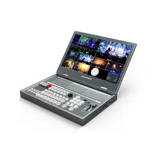 TV Broadcasting Equipment 6 Channel Portable Video Switcher Mixer with 15.6 inch Full HD Screen