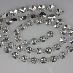 Moda encanto AB pintado plata cristal diamante cuentas Octágono prisma para la boda llevó la lámpara caída - Product Image 2