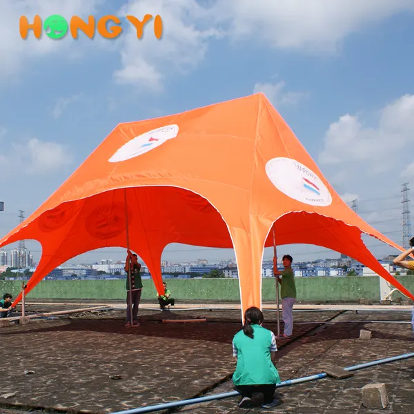 Comercial nuevo diseño hexagonal tienda PVC impermeable sombra carpa gran publicidad plegable tienda