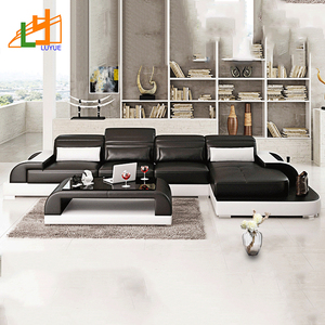 Moderne Coupe Coin Dossier Main-Reste Canapé 7 Places Meubles De Salon Canapé En Cuir Véritable - Product Image 6