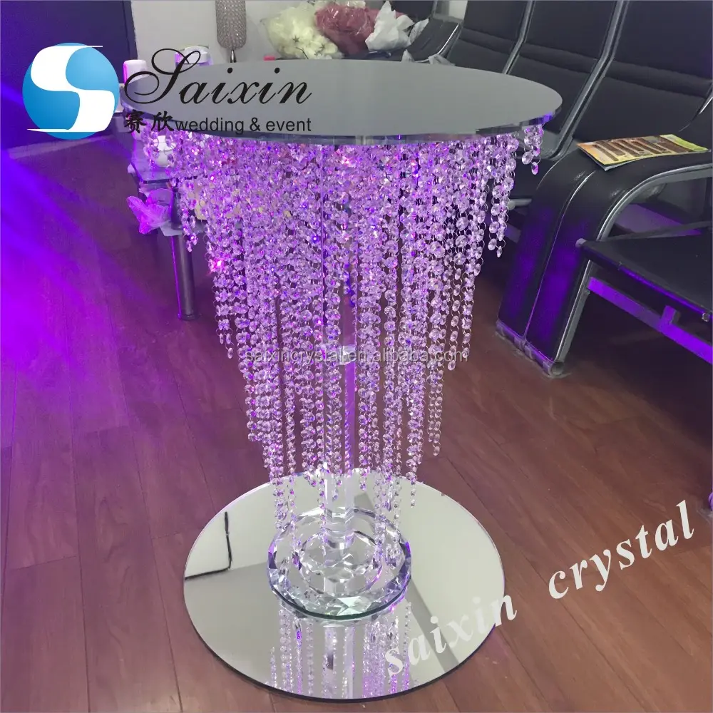 Lujo boda decoración pastel Mesa colgante cristal 80 cm alta calidad pastel Mesa soporte