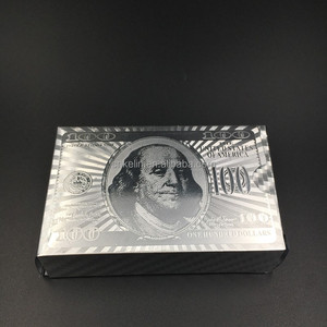 Alla moda <span class=keywords><strong>da</strong></span> visita di plastica trasparente colorato carte <span class=keywords><strong>da</strong></span> gioco box set con 100US disegno Dollaro - Product Image 3