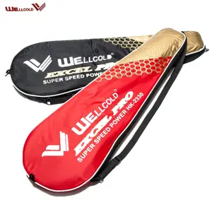 Wellcold de carbono profesional raqueta de bádminton 20lbs raqueta de bádminton deportes con agarre