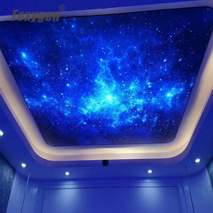 Ciel nocturne bleu feu avec dessins d'étoile en <span class=keywords><strong>fibre</strong></span> <span class=keywords><strong>optique</strong></span>, <span class=keywords><strong>plafond</strong></span> extensible, impression pour <span class=keywords><strong>faux</strong></span> designs de <span class=keywords><strong>plafond</strong></span> - Product Image 1