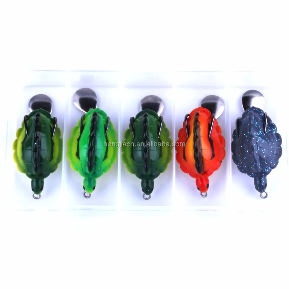 Hengjia New arrival topwater soft turtle cuckold frog fishing lure spoon