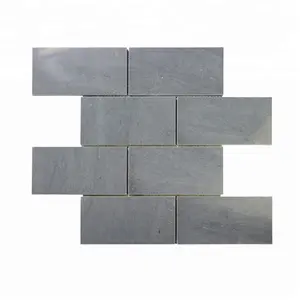 Art Design 3x6 "การออกแบบอิฐจีน Bardiglio หินอ่อนสีเทาโมเสคกระเบื้องสำหรับห้องครัว Shower wall ขัดกันน้ำ