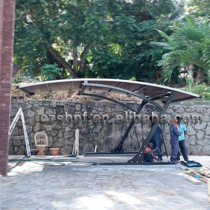 Auvents de stationnement à pente unique, kits de carport, garages, en alliage d'aluminium 6061-T6 100% pressé à froid, étanche, finition bois PVDF - Product Image 3