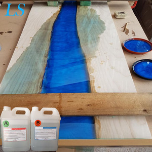 Résine moulée transparente et en époxy à Section épaisse, pour Tables de rivière, Table basse, bois brossé, bleu - Product Image 3