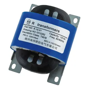 Transformador de 10va r core de 220v para 12v, transformador de alta eficiência