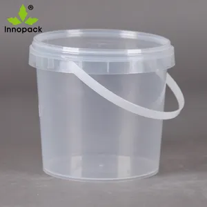 Food grade transparent 500ML 1L 2L plastic bucket for honey