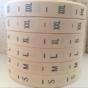 Sew in wholesale custom printing roll cotton size label in stock