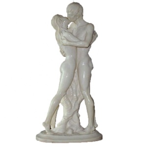 Naturel Sculpté En Marbre Blanc <span class=keywords><strong>Cupidon</strong></span> <span class=keywords><strong>et</strong></span> de Psyché Statue - Product Image 4