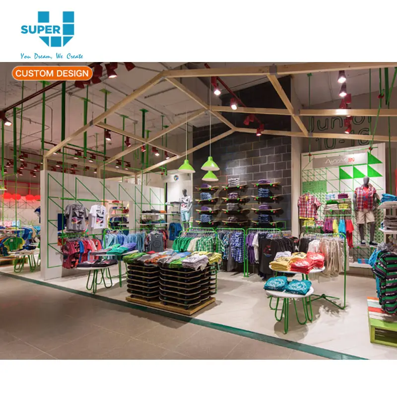 Professional Customized Kids Clothing Store Fixtures Children Garment Retail Shop Display Lovely Baby Shop Interior Design Ideas