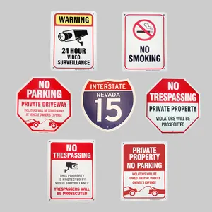 High Reflective Safety Warning Plate 24 Hours Video Surveillance Camera Aluminum Signs