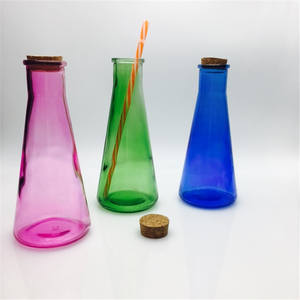 350Ml 35cl Sơn Đầy Màu Sắc Hình Nón Hình Nón Thủy Tinh Bong Bóng Chai Sữa Chai Nước Trái Cây - Product Image 6