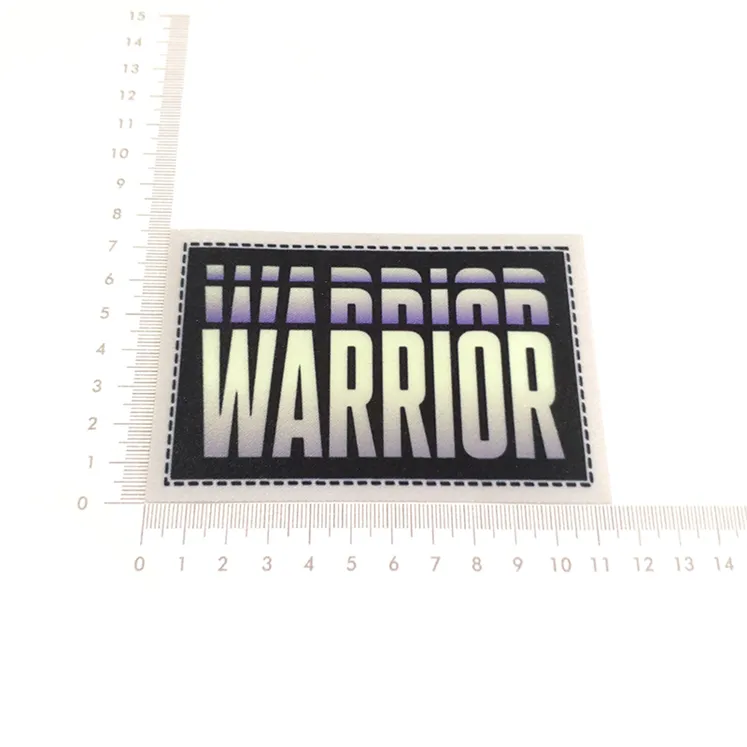 High quality custom heat seal woven patch custom merrow border private design promotional woven patch