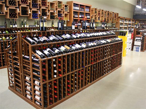 Customized Manufacturer Wooden Commercial <strong>Wine</strong> Rack <strong>Display</strong> Stand Liquor Store Decoration - Product Image 2