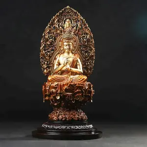 Fonderia all'ingrosso Fengshui antico bronzo di alta qualità seduto statua di Buddha Samantabhadra giapponese in vendita