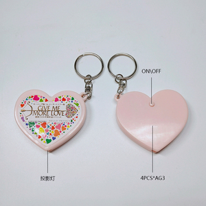 Biểu Tượng Tùy Chỉnh Chiếu Đèn Pin Nhựa Hình Trái Tim LED Đèn Pin Chiếu Torch Cho Quà Tặng Khuyến Mãi Carabiner Keychain - Product Image 6