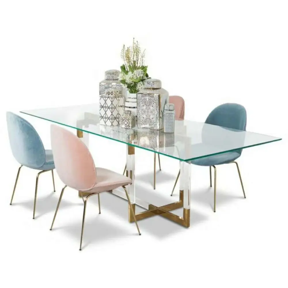 Mesa de jantar de vidro temperado/mesa de estudo/villa mesa de jantar