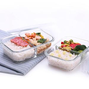 New bán buôn dễ dàng Snap khóa cao Borosilicate lò microwavable <span class=keywords><strong>2</strong></span> ngăn Glass Prep bữa ăn thực phẩm container Hộp Ăn Trưa - Product Image 2