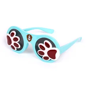 Wholesale flip up rubber soft cartoon silicone kids polarized sunglasses