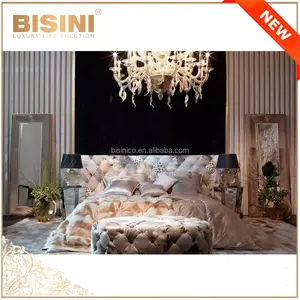 Italia Stile Selvaggio di Lusso Camera Da Letto Mobili Letto King Size Con Enorme Cuoio Puzzle/Europeo Post-Moderno Pulsante Tufted Letto in pelle