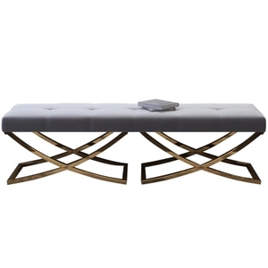 Button Tufted Bedroom Ottoman Velvet <strong>Bench</strong> <strong>Sofa</strong> - Product Image 5