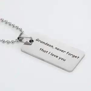 Grandson, Never Forget That I Love You' - Necklace, Pendant Grandson Gift