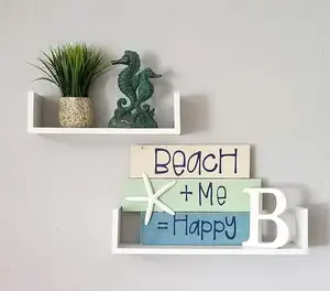 new product Coastal Beach Decor Beach Me Happy Wooden Sign with Starfish