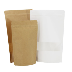 <span class=keywords><strong>Sac</strong></span> à fermeture éclair en <span class=keywords><strong>papier</strong></span> kraft brun imprimé de logo personnalisé recyclable mat bon marché - Product Image 1