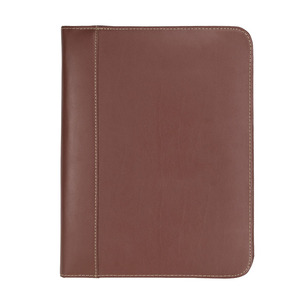 Venta al por mayor Brown <span class=keywords><strong>A4</strong></span> Conferencia carpeta con cremallera cartera caso pu cuero de negocios organizador - Product Image 2
